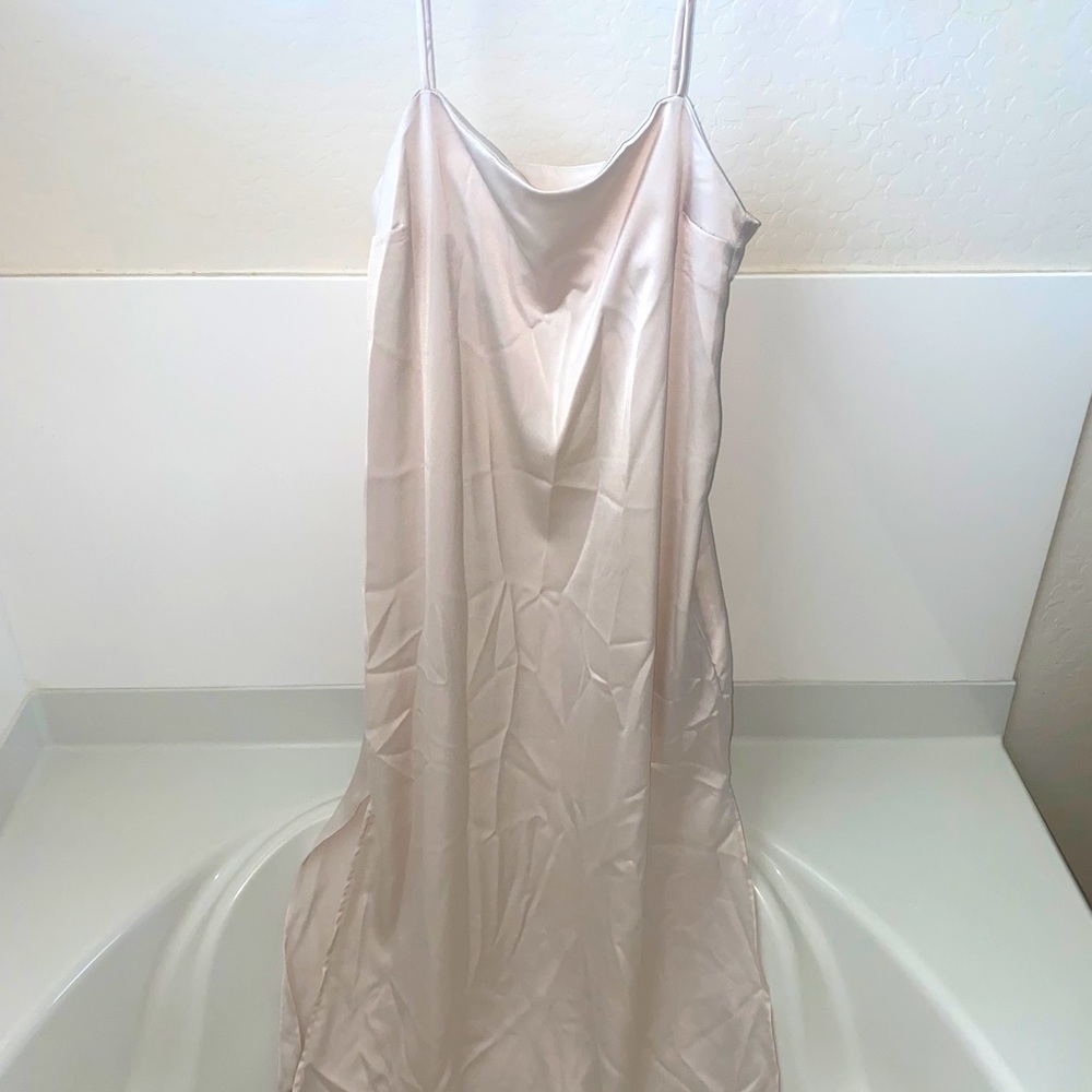 White satin dress